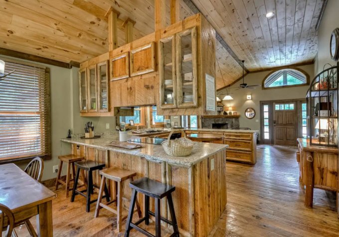 Creekside cabin interior