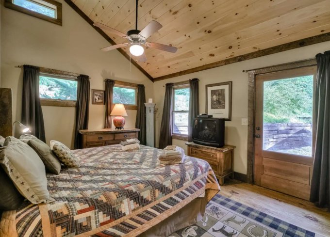 Creekside cabin interior