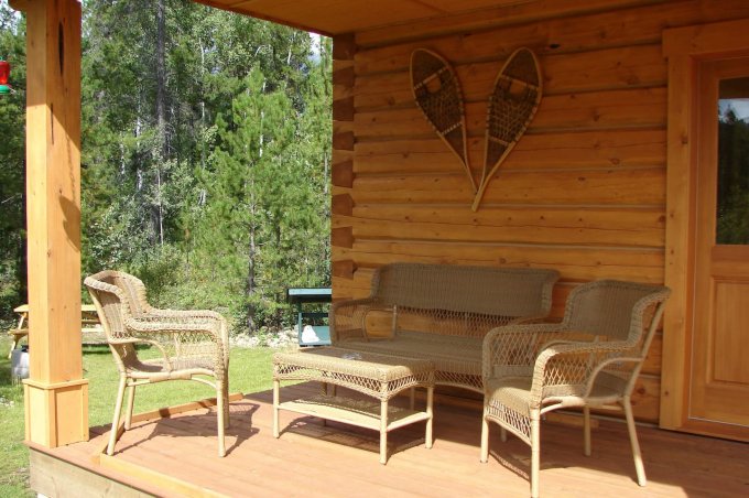 Log cabin porch